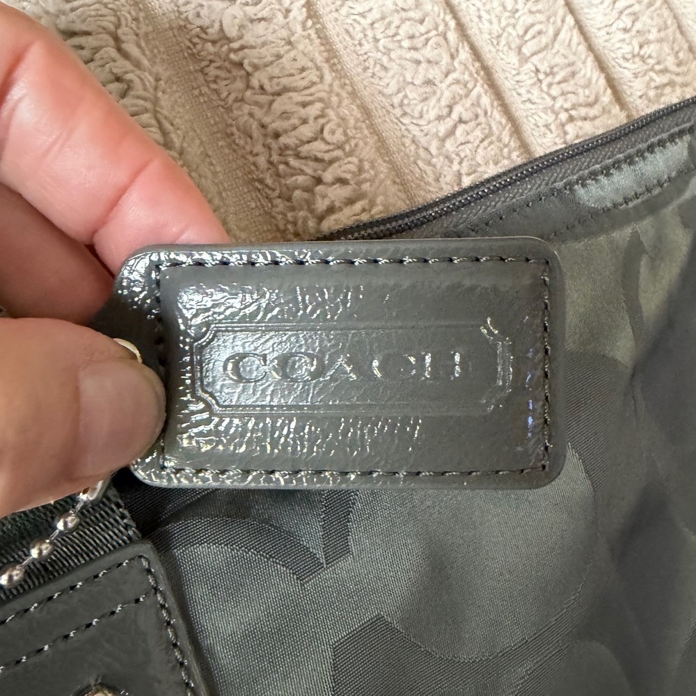 Coach Signature C Packable Weekender Tote Bag Gray Satin Travel Pouch 1941 - Picture 4 of 13